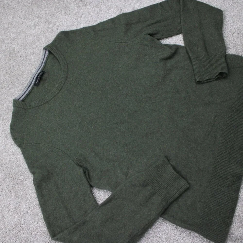 Banana‎ Republic Sweater Mens XL Green Merino Extra Fine Wool Blend L/S Pullover